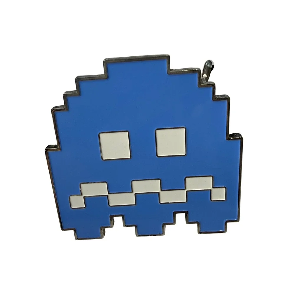Hot Topic Pixel Ghost Monster Leather Belt Mens 32 Black Blue